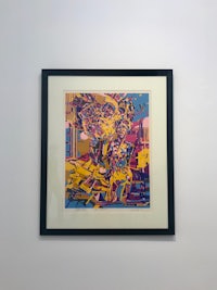 a framed painting hanging on a wall